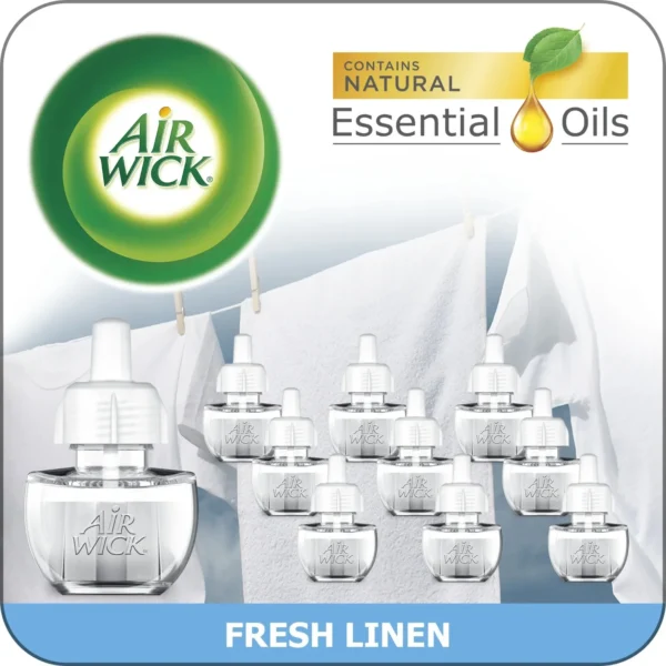 Plug in Scented Oil Refill, 10ct, Fresh Linen, Air Freshener, Essential Oils, Eco Friendly Pack