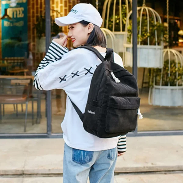 Personalized Corduroy Schoolbag Backpack Training Anti-theft Shoulder Bag For Teenager Knapsack Unisex Classic Campus Port - Image 3
