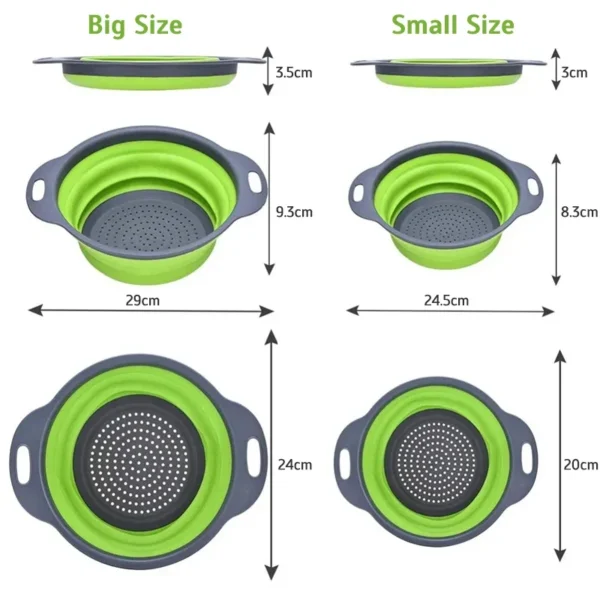 Foldable Strainer Fruit Vegetable Washing Basket Colander Dish Drainer Silicon Colander Collapsible Drainer Kitchen Gadgets - Image 6