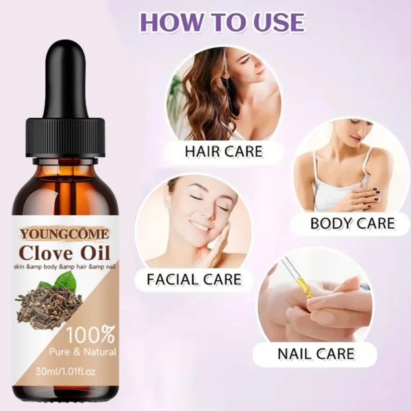 Clove essential oil Moisturizing Repair Anti-aging helps keep skin hydrated and improves skin elasticity shine facial care - Image 2