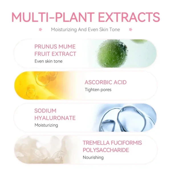 Sakura Whitening Face Serum Fade Fine Lines Anti Aging Tighten Pores Improve Melanin Pigment Dull Moisturizer Brighten Skin Care - Image 5