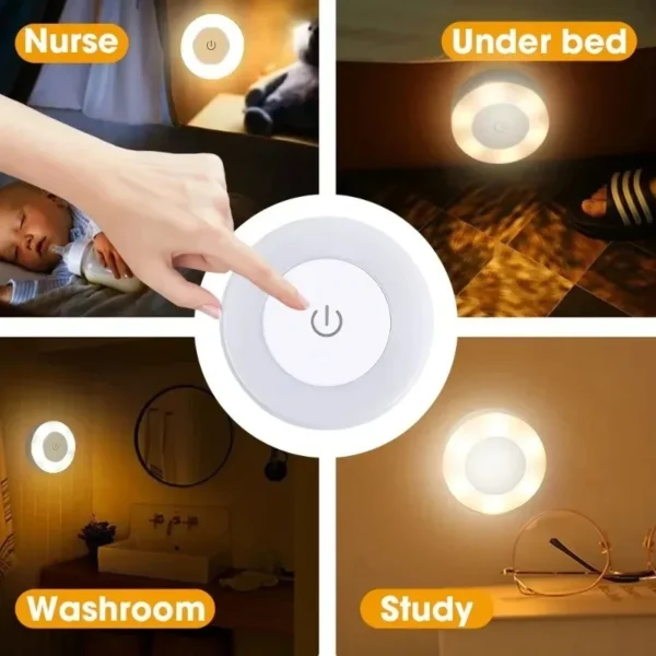 LED Touch Sensor Night Light 3 Modes Dimming Wall Lights Portable USB Rechargeable Night Lamp For Living Room Bedroom Lighting - Image 5