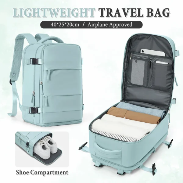 Women Men Hand Luggage Backpack Business College Laptop Travel Backpack Waterproof Carry on mochila viaje cabina avion 40x20x25