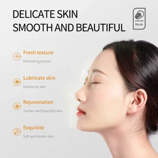 Vitamin C Brightening Mask Fresh Orange Essence Deep Hydrating Shrinking Pores Moisturizing Face Mask Facial Skin Care Products - Image 5