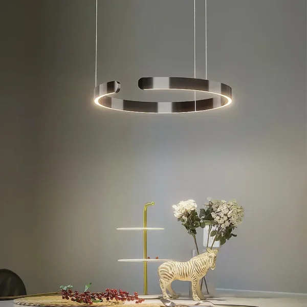 SANDYHA Modern Salon Design Ring Ceiling Chandelier Eye Protecting LED Lamp Bedroom Dining Room Study Pendant Lighting Fixture - Image 2