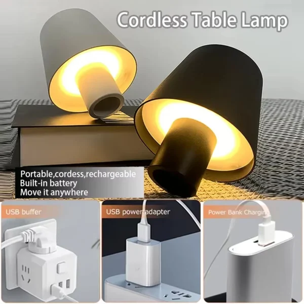 Wine Bottle LED Wireless Table Lamp USB Rechargeable Dining Table Lights Beverage Lamp Top touch 3-color Infinitely Dimmable ﻿ - Image 4