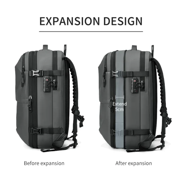 Men Travel Backpack vacuum compression 17 inch Laptop Backpack Business Large Capacity school Backpack Expanded Hiking backpack - Image 3