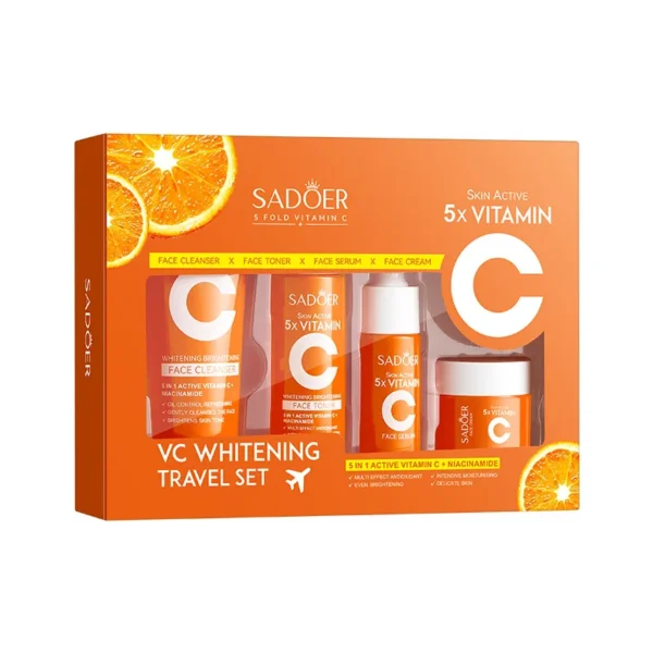 SADOER Travel Collection three-piece set of skin care products, toner, lotion, cream and facial cleanser - Image 5