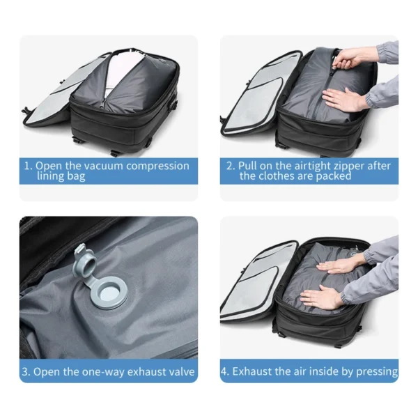 Men Travel Backpack vacuum compression 17 inch Laptop Backpack Business Large Capacity school Backpack Expanded Hiking backpack - Image 2