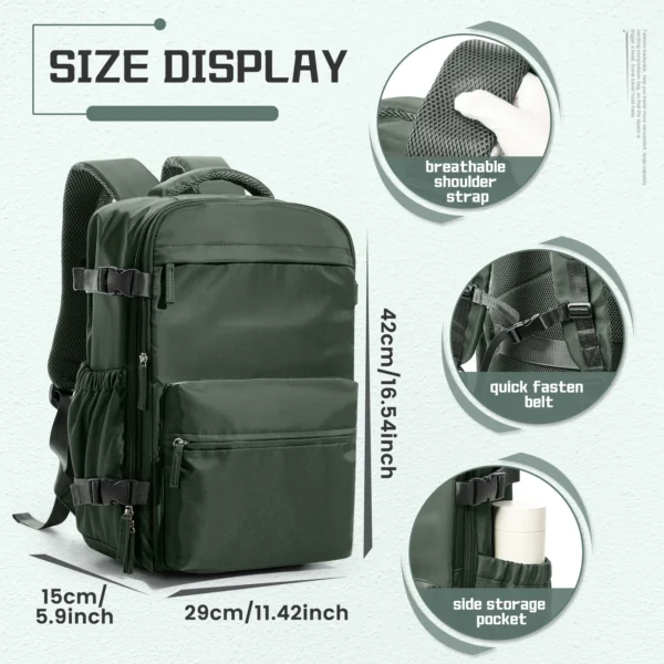 Air Vacuum Compression Backpack Business Laptop Backpack, Large Capacity Anti Theft Vacuum Travel Backpack for Women Men, Hiking - Image 3