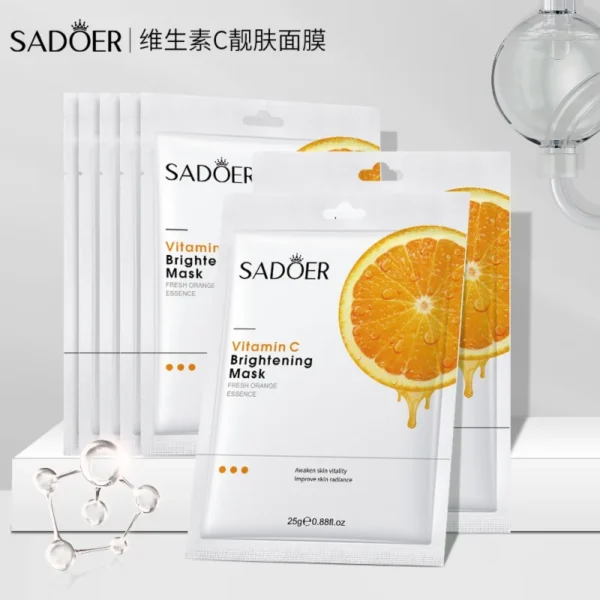 Vitamin C Brightening Mask Fresh Orange Essence Deep Hydrating Shrinking Pores Moisturizing Face Mask Facial Skin Care Products - Image 4