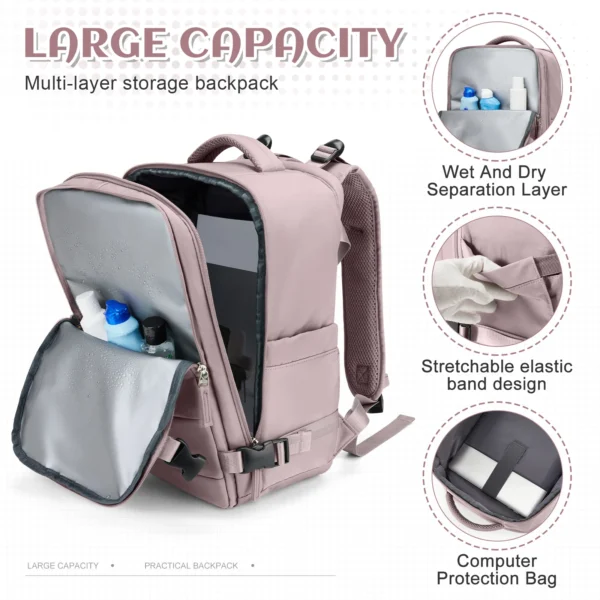Men Portable Laptop Hand Luggage Backpack Waterproof Carry on Backpack Travel Cabin Airplane 40x20x25 Women Anti-Theft Backpack - Image 4