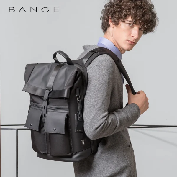 Bange Casual Men Anti Theft Backpack 15.6 inch Multifunctional Waterproof Backpacks Daily Travel Bag School Rucksack With Belt - Image 6