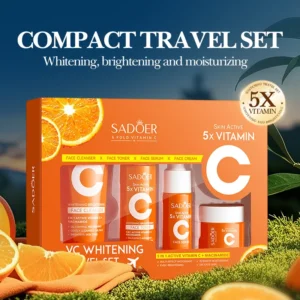 SADOER Travel Collection three-piece set of skin care products, toner, lotion, cream and facial cleanser