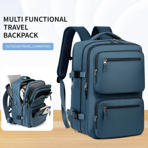 Large Travel Backpack for Women Men Cabin Bag Multifunctional Airplane Waterproof Backpack with USB Charging Anti-Theft Backpack - Image 5