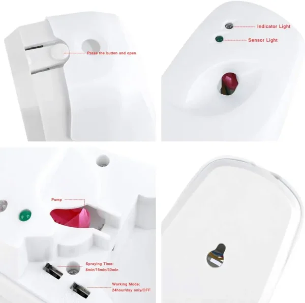 Automatic Air Freshener Dispenser Bathroom Timed Air Freshener Spray Wall Mounted, Automatic Scent Dispenser for , Room, Offices - Image 2