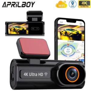 Aprilboy 4K WIFI Dash Cam Mini CAR DVR Front and Rear Dual Lens With 1080P Black Box Room Night Vision Camera Parking Monitor