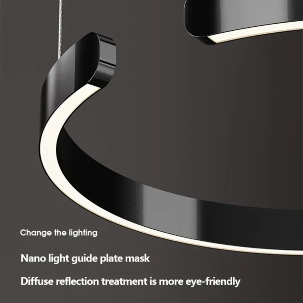 SANDYHA Modern Salon Design Ring Ceiling Chandelier Eye Protecting LED Lamp Bedroom Dining Room Study Pendant Lighting Fixture - Image 6