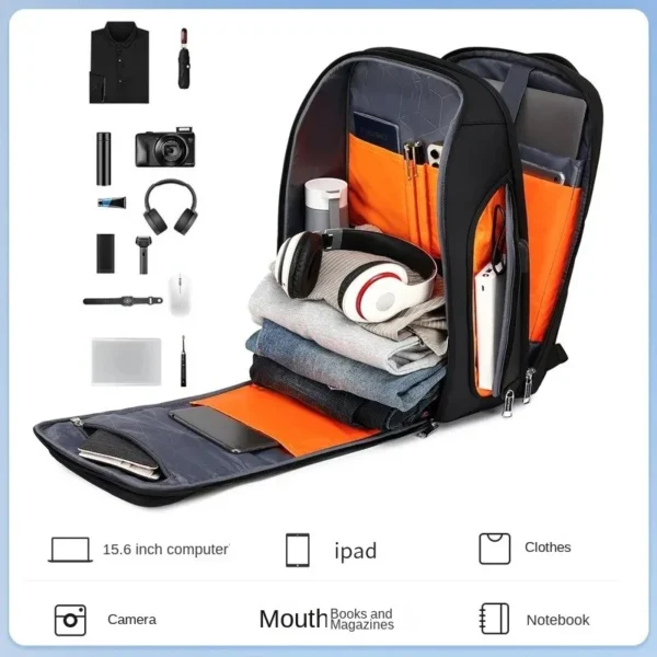 Multi functional Business Bag Waterproof Lockable Anti-theft Breathable Backpack USB Charging Large Capacity Travel Bag - Image 6