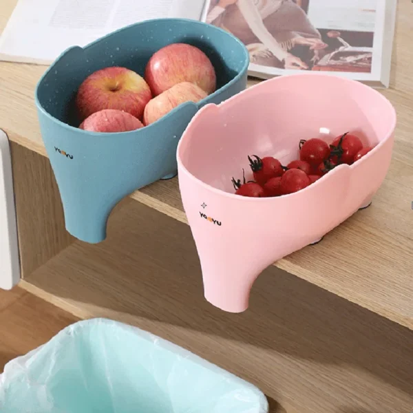 Elephant Shaped Multifunctional Kitchen Drain Basket - Durably Designed for Vegetable and Fruit Washing, Drain, and Storage - Image 4