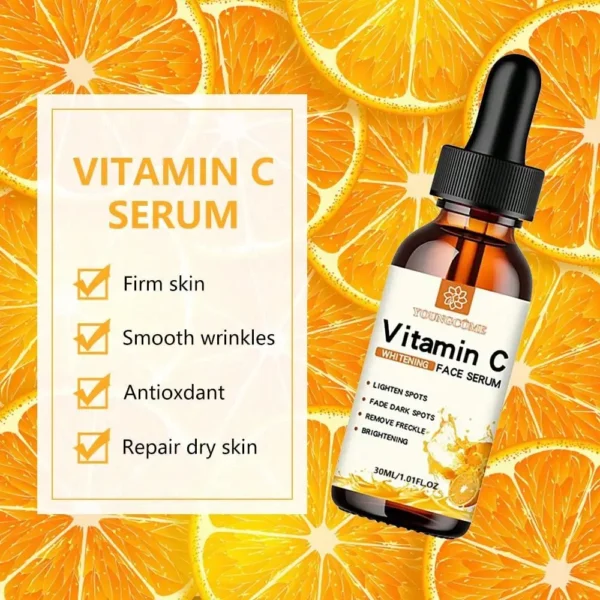 Vitamin C Facial Essence Contains Hyaluronic Acid Dark Spot Remover Moisturizing Repair Anti-aging Essence Facial Skin Care 30ml - Image 6