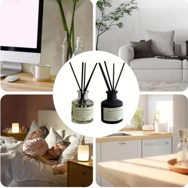 50ml Flameless Home Fragrance Room Flameless Freesia Jasmine Fragrance Oil with Reed Diffuser Stick Home Room Air Freshener Deco - Image 4