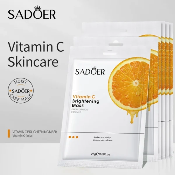 Vitamin C Brightening Mask Fresh Orange Essence Deep Hydrating Shrinking Pores Moisturizing Face Mask Facial Skin Care Products