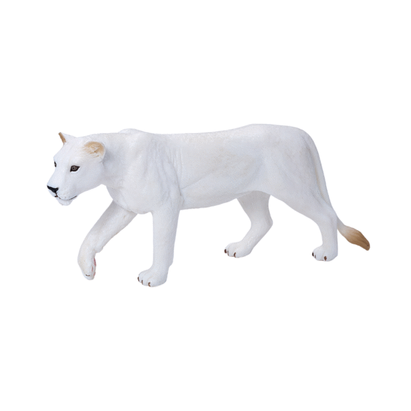 White Lioness Toy  Realistic Big Cat Model