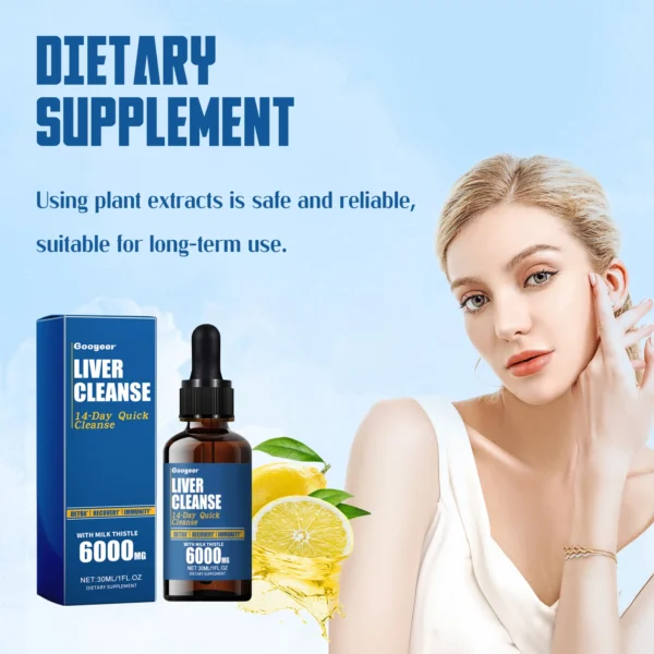 Googeer 30ml Liver Cleanse Detox Drops Dietary Supplement Relive Body Discomfort Liver Health Support Liver Cleansing Oral Drops