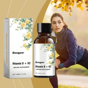 Googeer 30ml Vitamin D K2 Dietary Supplement Drops Promote Bone Muscle Health Enhance Immunity Daily Body Care Vitamin D Drops