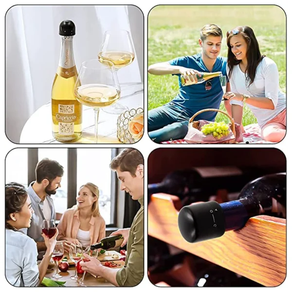 Wine Stopper Silicone Sealed Champagne Bottle Stopper Vacuum Retain Freshness Wine Plug Tools for Wine Champagne Soda Bottles - Image 6