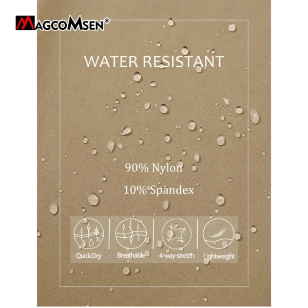 MAGCOMSEN Men's Waterproof Hiking Pants with Multi-pockets Lightweight Quick Dry Casual Straight Working Pants - Image 6