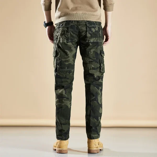 Spring Summer Men's Tactical Camouflage Cargo Pants Overalls Slim Fit Cotton Multi-Pocket Trousers Sports Casual Work Pants - Image 3