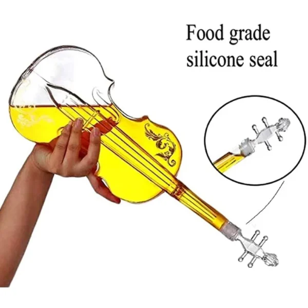Whiskey Decanter Violin Decanter Crystal Drinking Cup Whiskey Glasses Cup for Wine Cocktail Vodka Home Halloween Party Bar Gift - Image 3