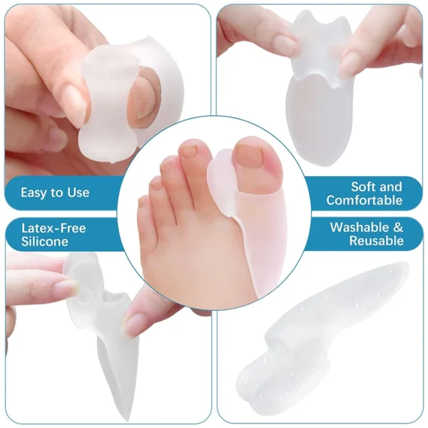 1 Pair Silicone Toe Separator Finger Feet Care Protector Gel Toe Orthopedic Bunion Hallux Valgus Corrector Pedicure Spacer - Image 2