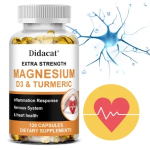 Magnesium Oxide 500 Mg + Vitamin D, Supports Heart and Bone Health, Balances Nerve Cells, Resists Stress and Fatigue
