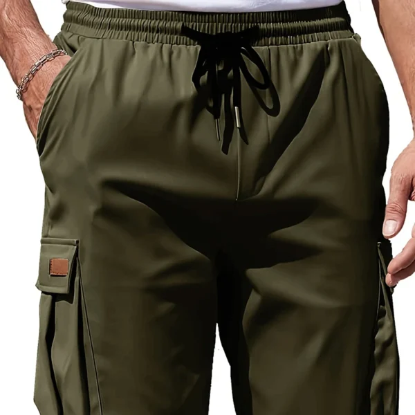 Men's Street Pants 2/1Pcs Straight Cargo Trousers Multi-Pockets Workwear SweatPants Summer Thin Outdoor Street Drawstring Pants - Image 5