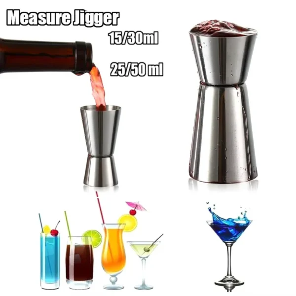 Stainless Steel Cocktail Measure Cup Japanese 30/40/50/60ml Kitchen Bar Party Home Spirits Drink Measure Jigger Accessories Tool - Image 2