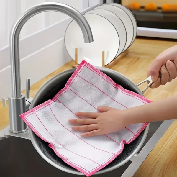 1-50pcs Anti-Oil Kitchen Towels Cotton Dishcloth Super Absorbent Non-stick Oil Reusable Cleaning Cloth Kitchen Daily Dish Towels - Image 3