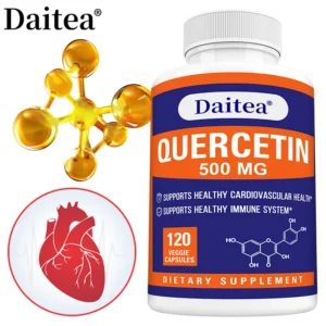 Quercetin 500mg Capsules -Supports Immune,Cardiovascular,Respiratory Health,Antioxidant Vegetarian Supplement for Men and Women