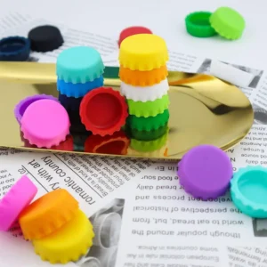 2/12/24Pcs Candy Colors Silicone Beer Bottle Caps Bar Home Brewing Wine Making Barware Cover Bottle Cover Soy Corktail Lid
