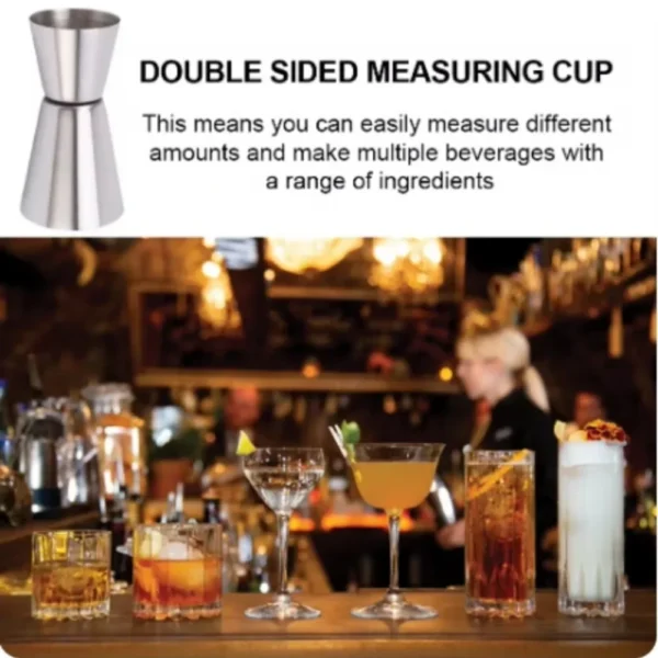 2PCS 30/60ml Cocktail Wine Shaker Measure Cup Stainless Steel Double Shot Drink Spirit Measure Jigger Kitchen Supplies gadget - Image 4