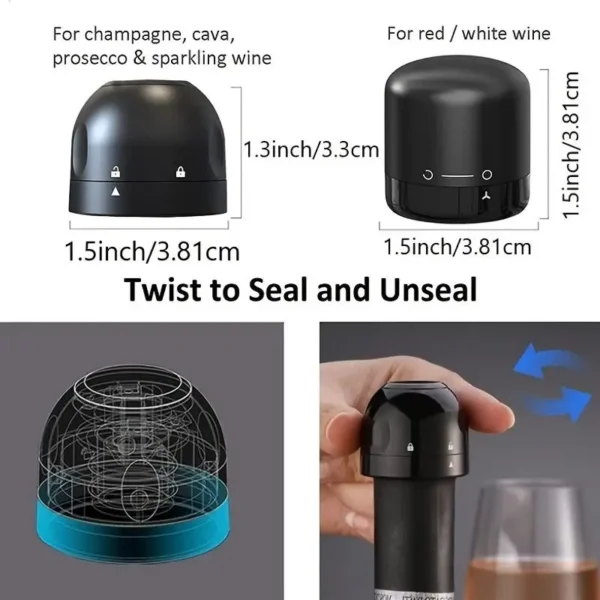 New 4/2/1PC Wine Stopper Reusable Bar Accessories Silicone Sealing Champagne Cork Keep Wine Freshness Bottle Cap Barware Home - Image 2