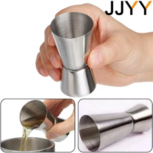 JJYY Stainless Steel Bar Measuring Cup 15/30ml or 25/50ml Cocktail Mixing Tool Bar Home Travel Party Tool