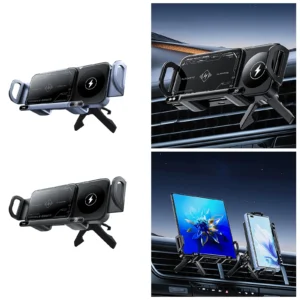 Wireless Car Charger Fast Charging Phone Holder For Car Vent Auto Rotating Phone Holder With Max 15w Fast Charging Cell Phone