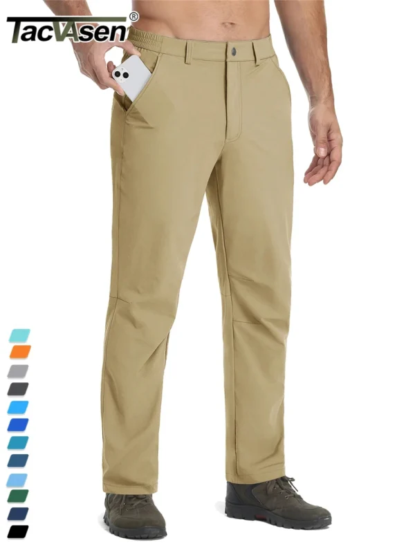TACVASEN Water Resistance Cargo Work Pants Mens Hiking Pants Lightweight Quick Dry Mountain Trousers Breathable Fishing Bottoms