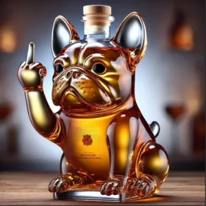 Funny French Bulldog Whiskey Bottle Whiskey Decanter For Pranks, Bar, Office & Home Decor Wine Cocktail Bottle Statue Decoration