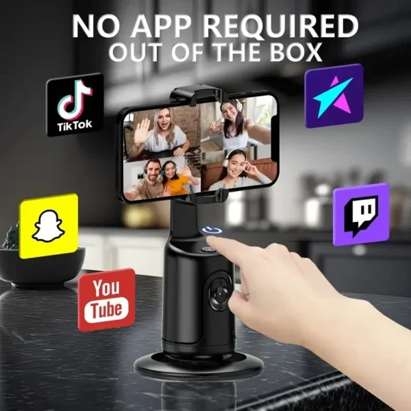 360 Rotation Auto Face Tracking Phone Holder Tripod Stand Smart Selfie Stick Fast Face & Object Tracking Cameraman Robot Mount - Image 4