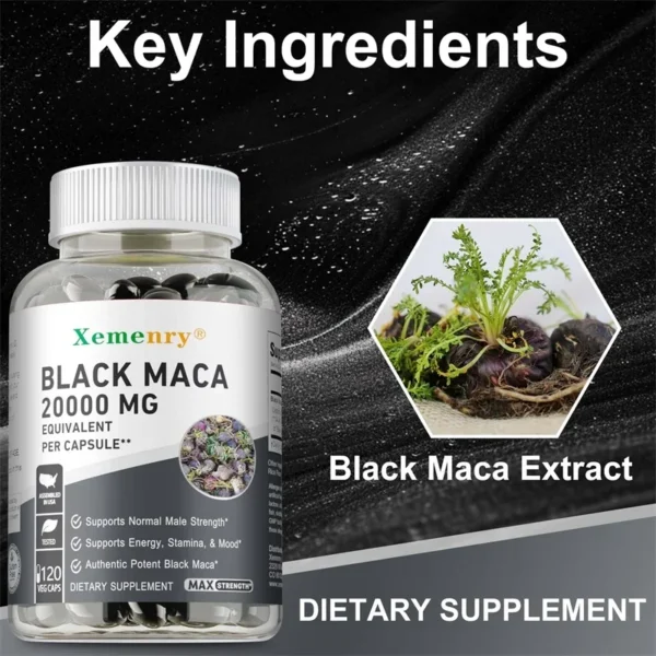 Black Maca Root Supplement - Improve Endurance, Performance, Mood, Explosive Power, and Energy Production - Image 4