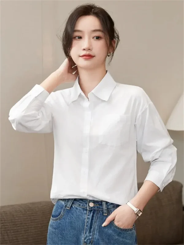 Women Autumn Spring Style Blouses Shirts Lady Casaul Long Sleeve Turn-down Collar Blusas Tops